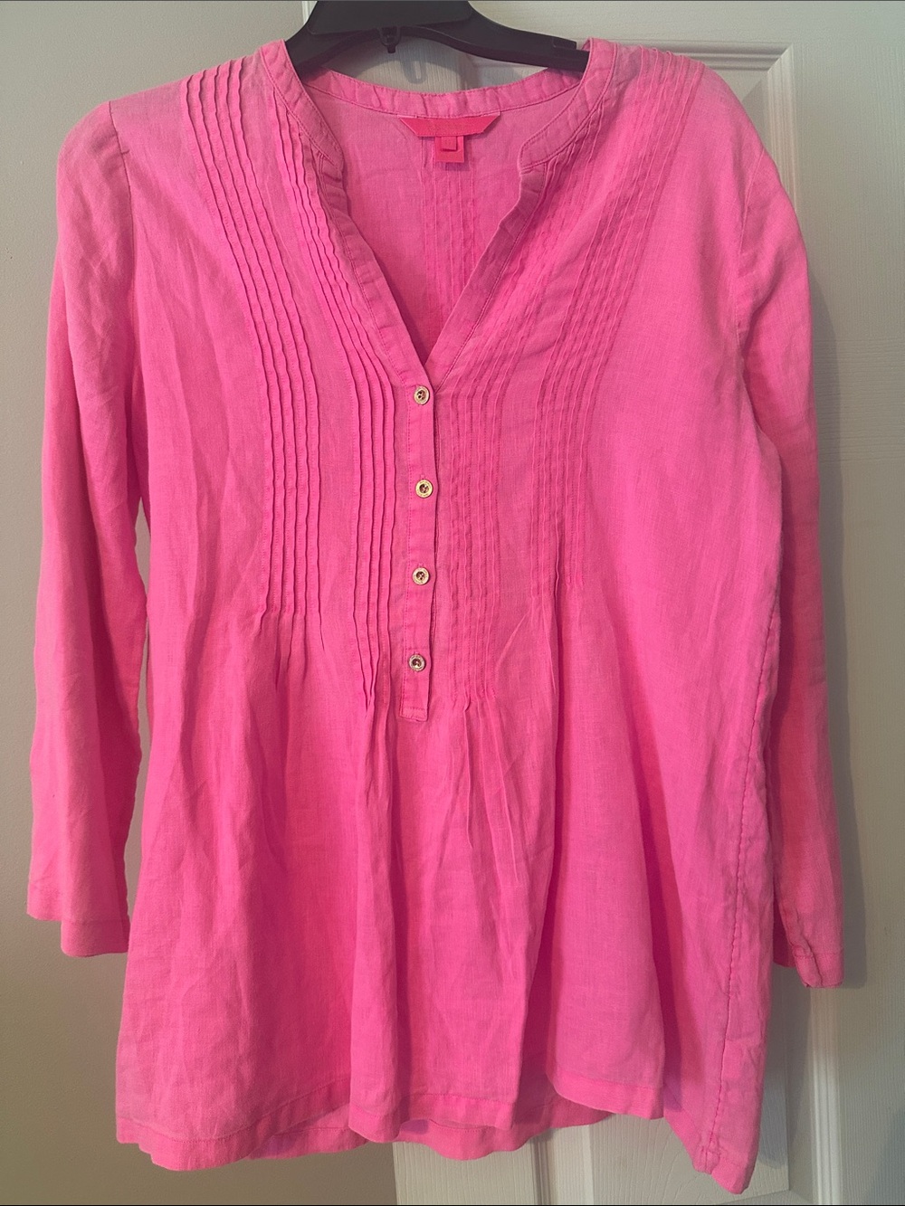 Cute Lilly Pulitzer Pink Linen Tunic Top